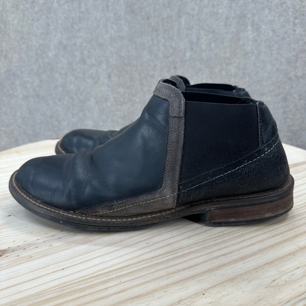 Naot 12-12.5 Business Ankle Boot Leather Grey Suede Mixed Media Chelsea